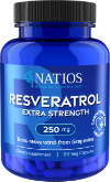 NATIOS Resveratrol, Extra Strength, 250 mg, 90 veganských kapslí